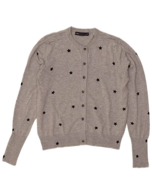 Marks & Spencer Damen Crop Cardigan Pullover UK 10 Small Grau