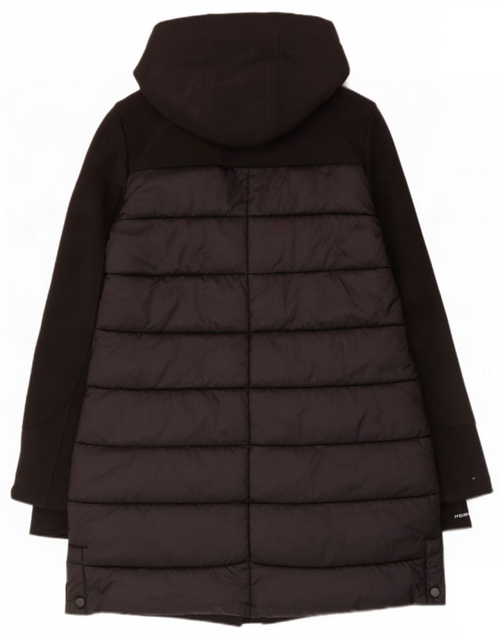 French Connection Damen-Windbreaker-Mantel mit Kapuze, UK 16, Größe L, Schwarz