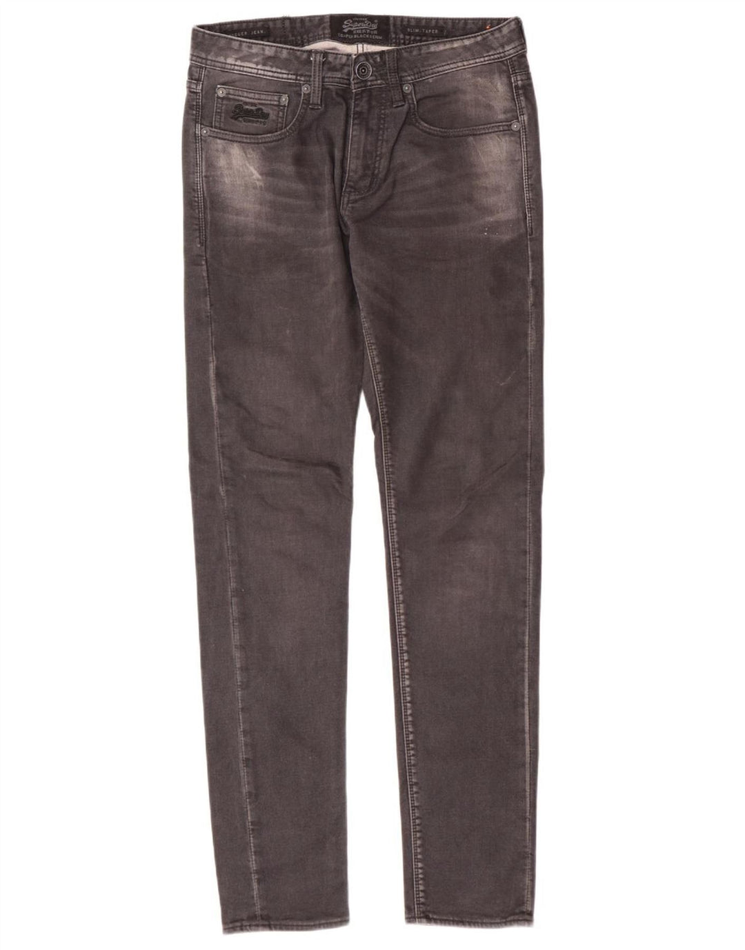 SUPERDRY Herren Slim Tapered Jeans W30 L32 Graue Baumwolle