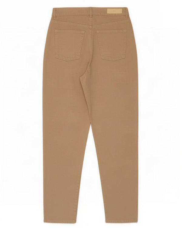 Zara Damen High Waist Tapered Jeans EU 38 Small W28 L28 Beige Baumwolle