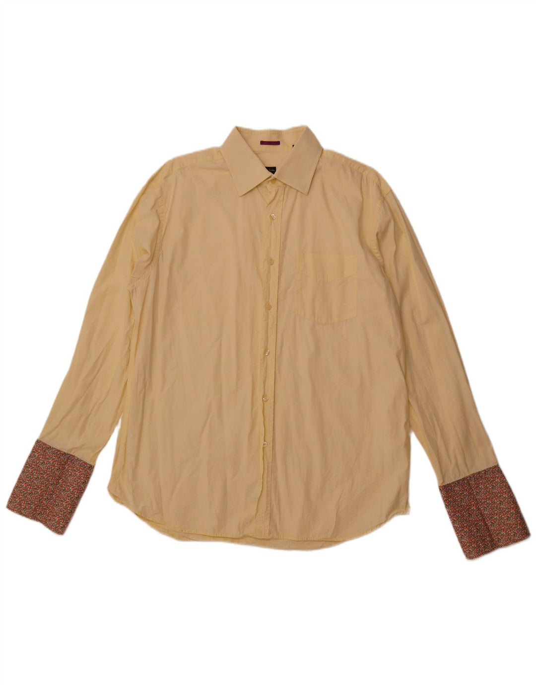 PAUL SMITH Herrenhemd Größe 17 1/2 44 XL Gelbe Baumwolle