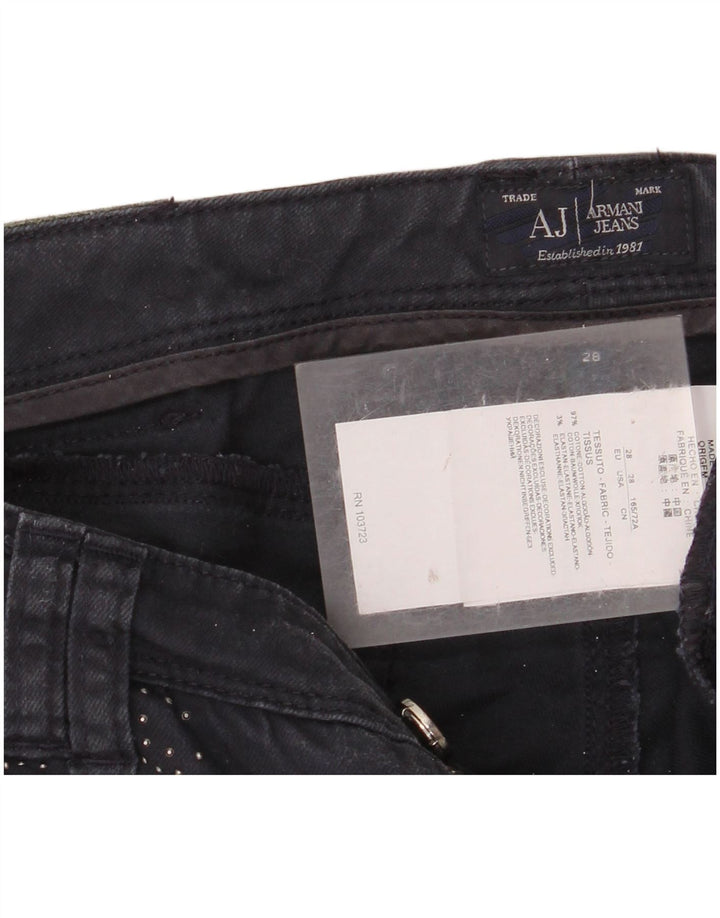 ARMANI Damen Skinny Jeans W28 L30 Marineblaue Baumwolle