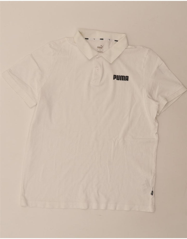 PUMA Herren-Poloshirt, groß, weiße Baumwolle