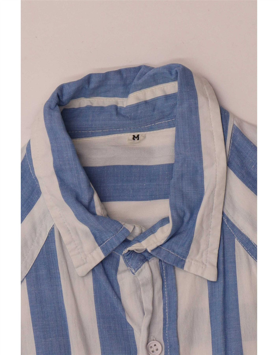 Vintage Herrenhemd Mittelblau gestreift