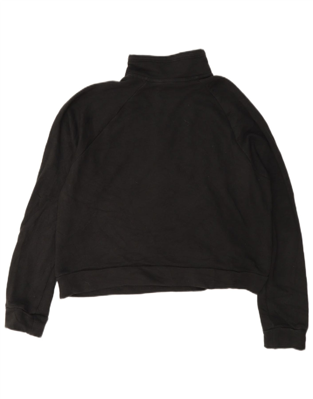 Puma Damen Crop Graphic Zip Neck Sweatshirt Pullover UK 14 Medium Schwarz