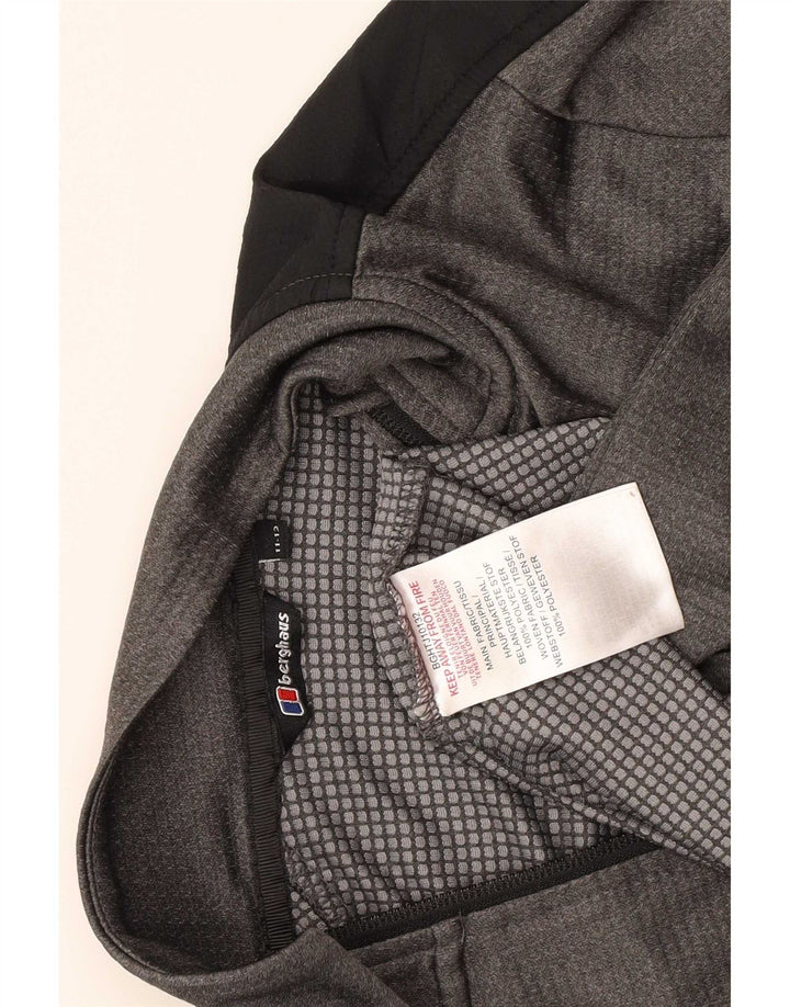 Berghaus Pullover-Trainingsanzugoberteil mit Reißverschluss am Hals für Jungen, 11–12 Jahre, graues Farbblockdesign
