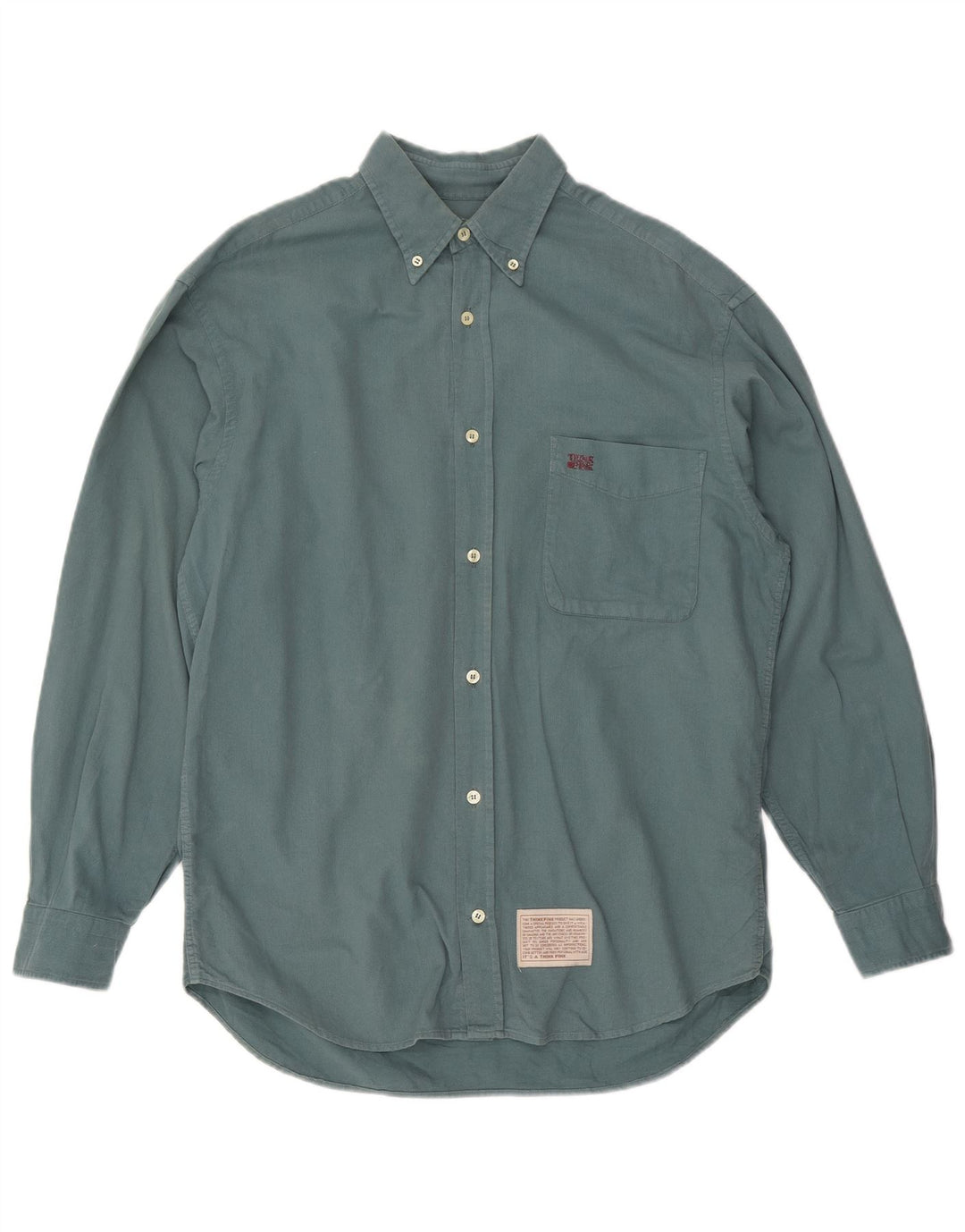 THINK PINK Herrenhemd Größe 39 15 1/2 mittelgrüne Baumwolle