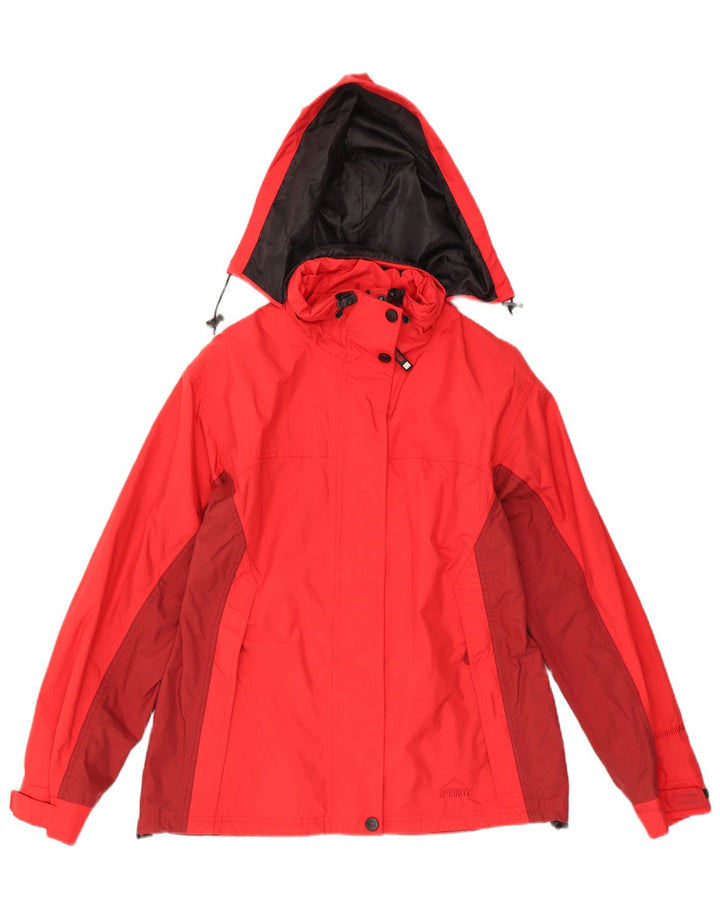 McKinley Damen-Regenjacke mit Kapuze, EU 40, mittelrotes Colourblock-Polyamid