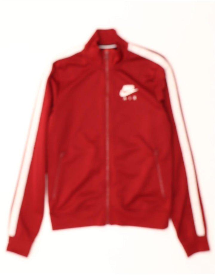 NIKE Mens Graphic Tracksuit Top Jacket Small Red Colourblock Polyester