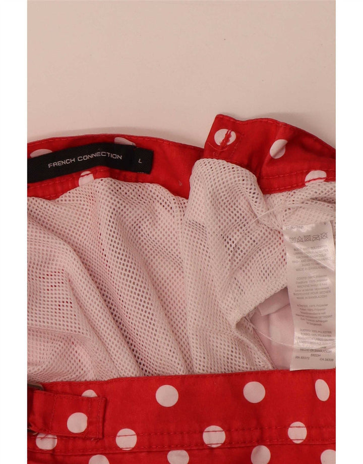French Connection Damen-Badeshorts, UK 16, Größe L, rot gepunktet