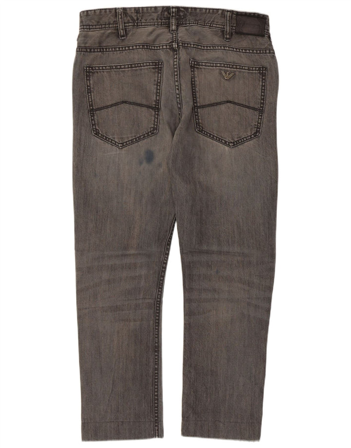 Armani Herren J15 Regular Fit Straight Jeans W32 L27 Grau