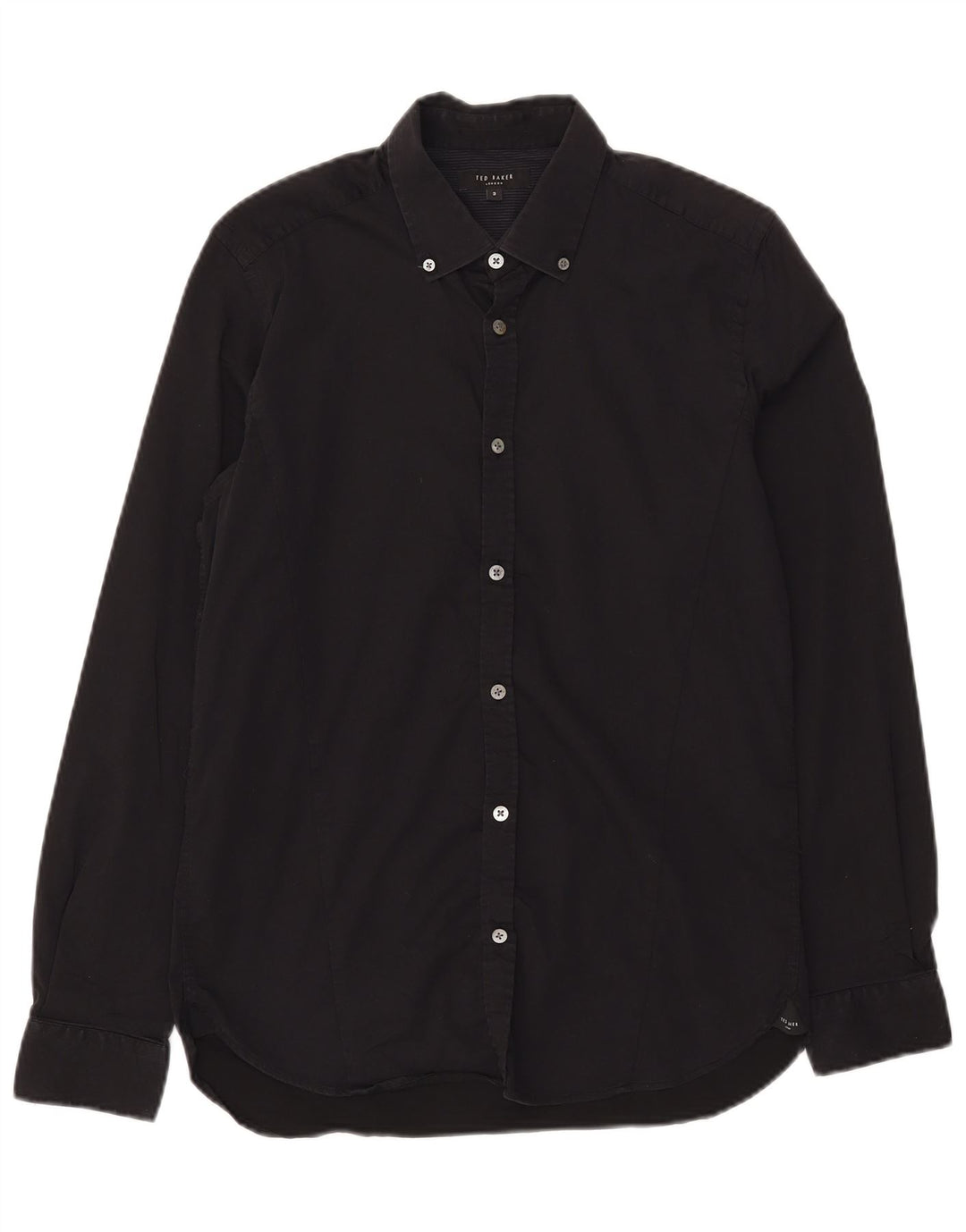 Ted Baker Herrenhemd Größe 3 Mittelschwarze Baumwolle
