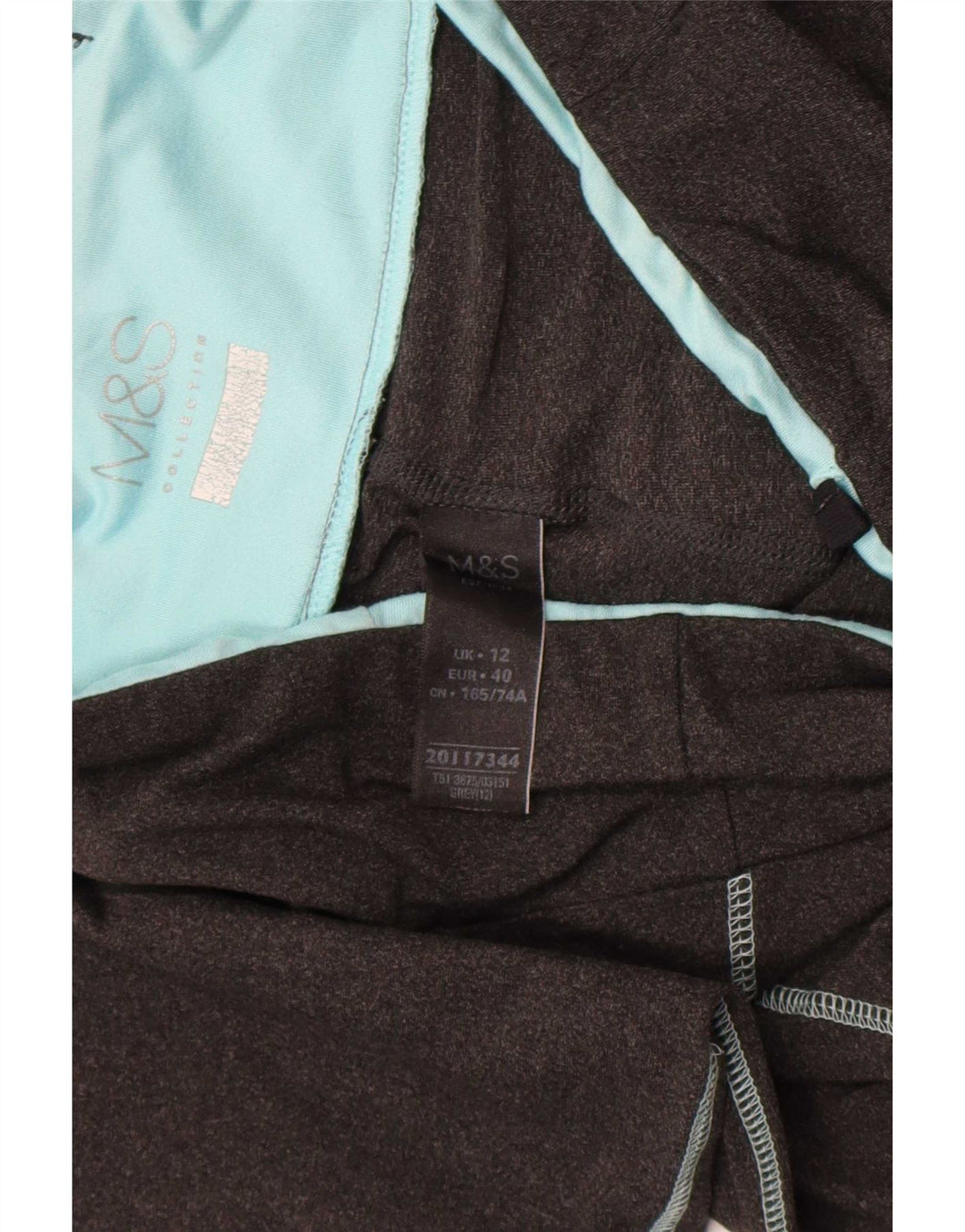 Marks & Spencer Damen Leggings UK 12 Mittelgraues Colourblock-Polyester