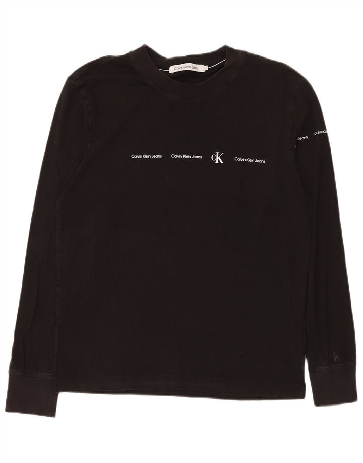 Calvin Klein Jeans Herren Graphic Top Langarm Small Schwarz Baumwolle