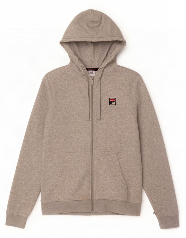 Fila Herren-Kapuzenpullover mit Reißverschluss, XS, graue Baumwolle