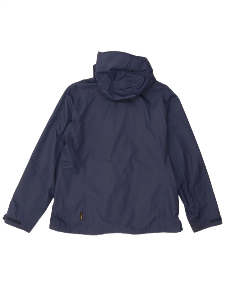 Jack Wolfskin Damen Regenjacke mit Kapuze UK 18 XL Marineblau Polyamid