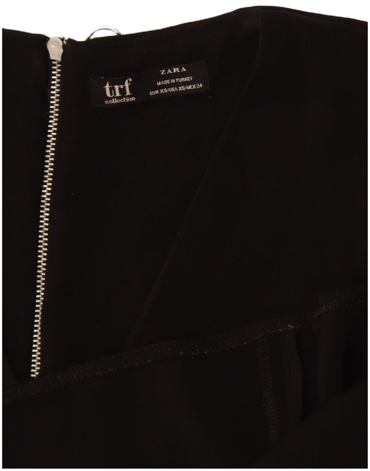 Zara Damen A-Linien-Kleid UK 6 XS Schwarz