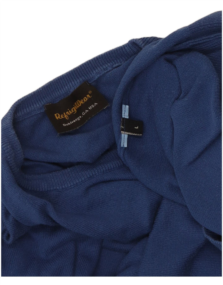 Refrigiwear Herren-Pullover mit Rundhalsausschnitt, Größe L, Blau