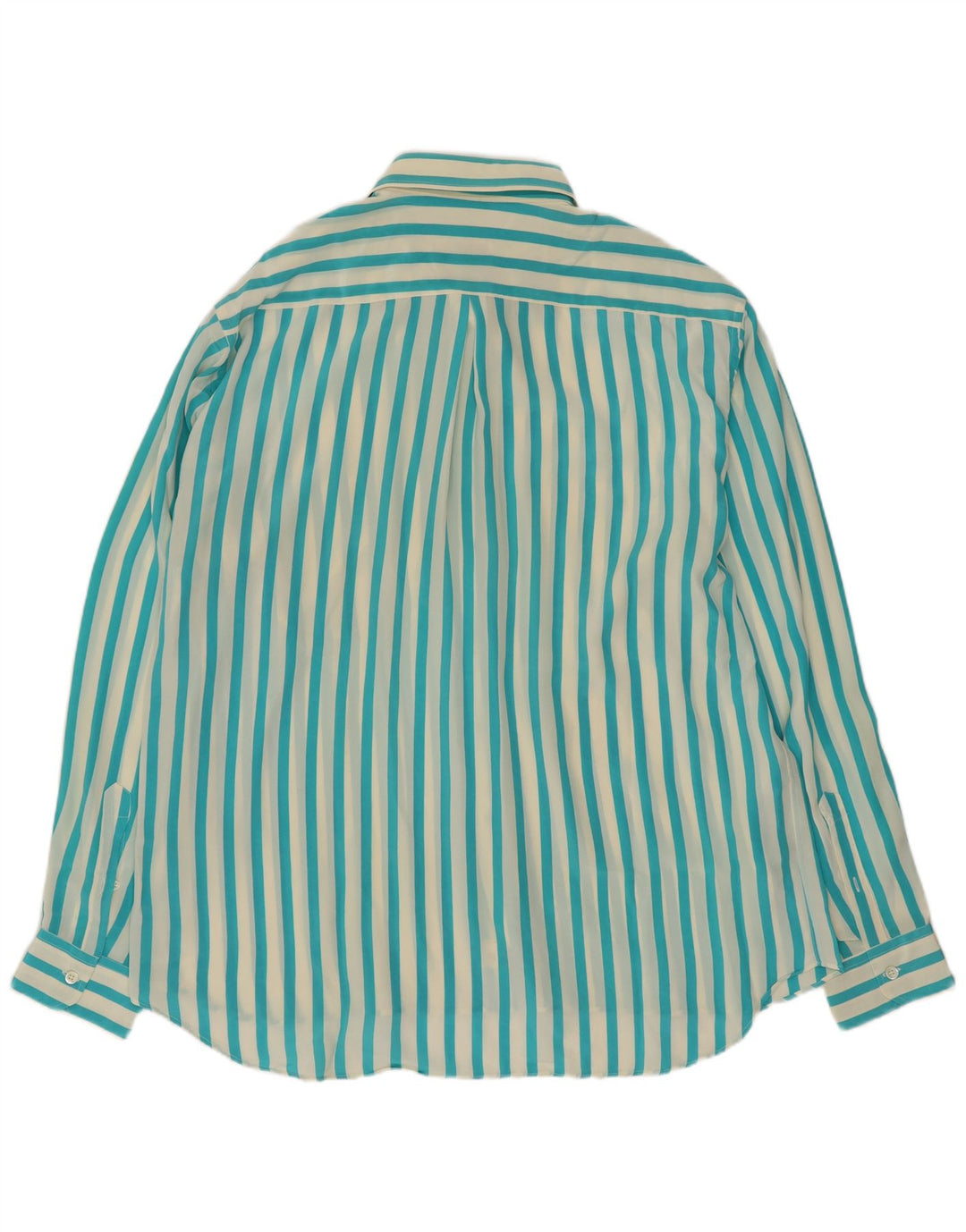 Vintage Herrenhemd Größe 17 1/2 44 XL Türkis gestreifte Seide