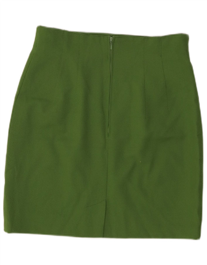 Vintage Damen Minirock mit hoher Taille IT 40 W28 Grün Polyester