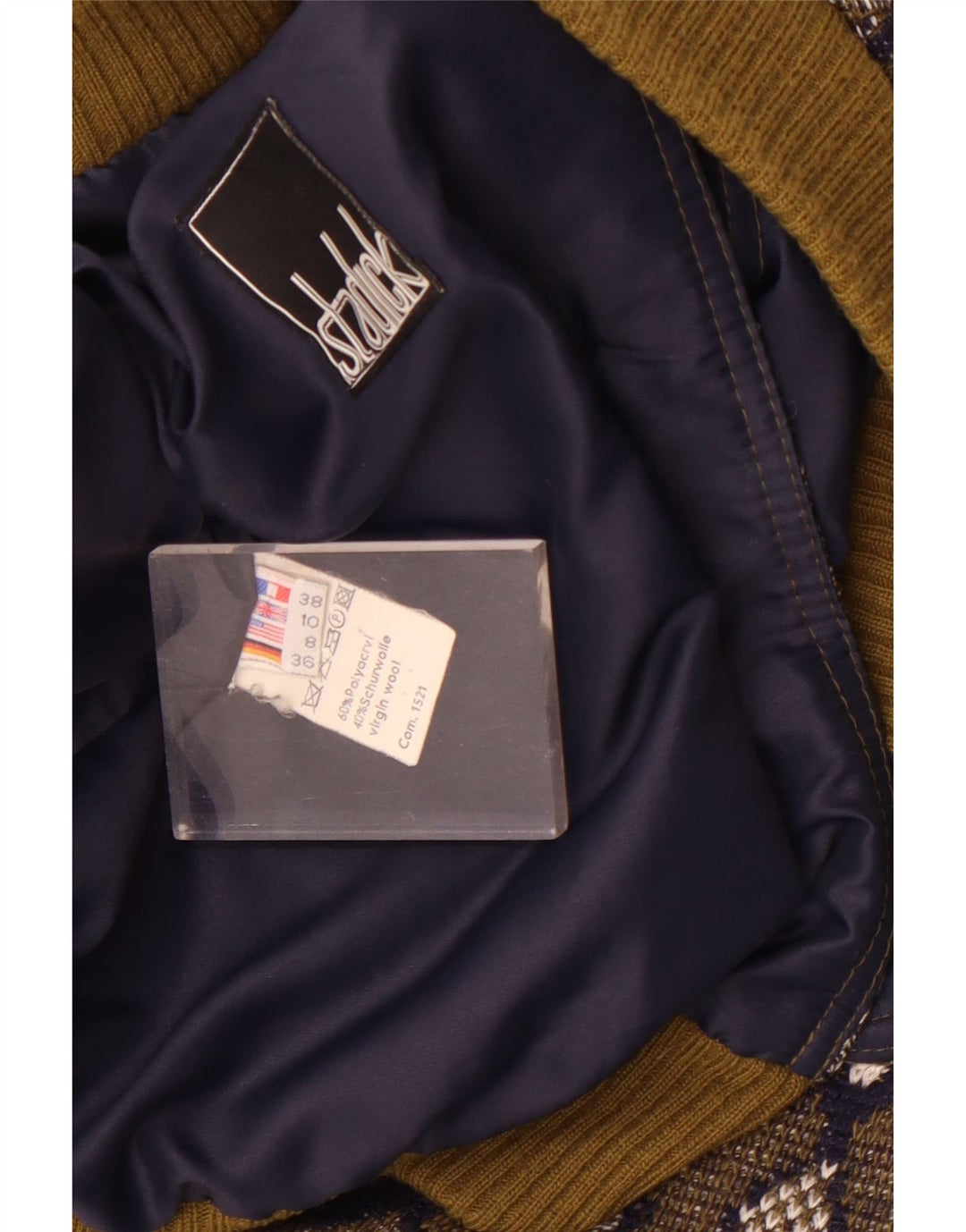 Stadick Damen Übergroße Bomberjacke mit abstraktem Muster UK 10 Small Khaki