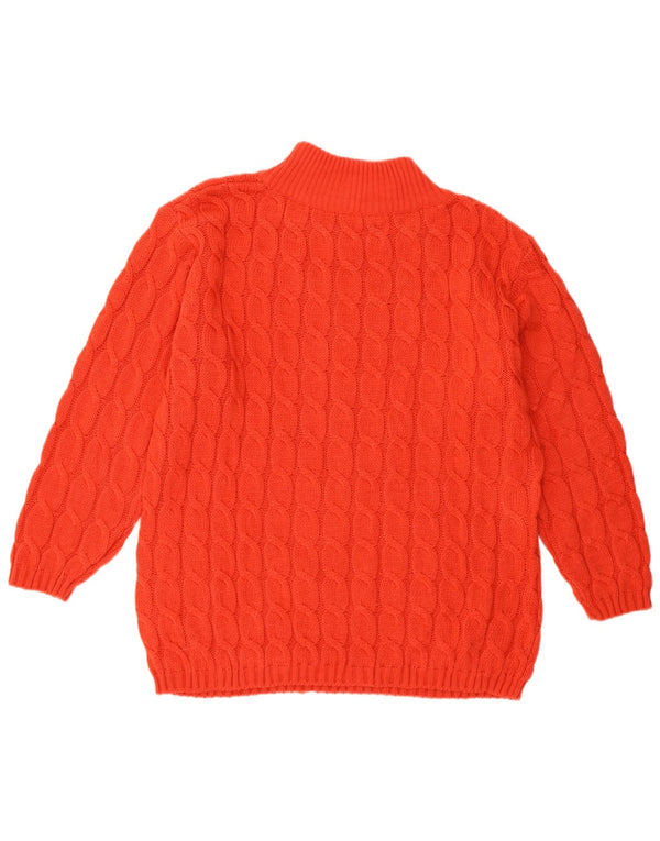 VINTAGE Damen Rollkragenpullover Pullover UK 14 Mittelrote Wolle