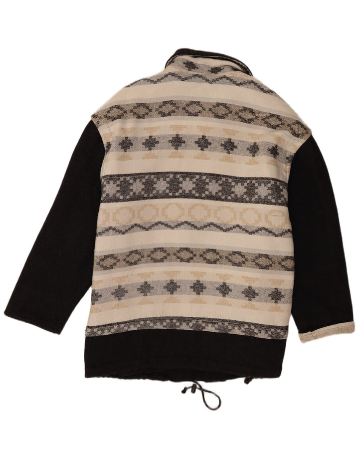 Vintage Damen Übergroßer Windjacke Mantel UK 18 XL Beige Geometrisch