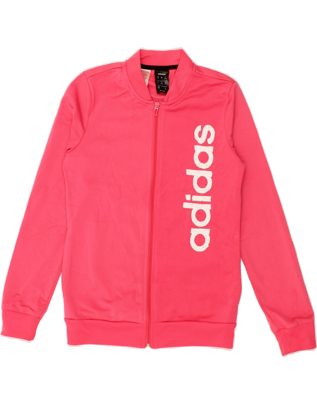 ADIDAS Girls Graphic Tracksuit Top Jacket 13-14 Years Pink Polyester Vintage Adidas and Second-Hand Adidas from Messina Hembry 