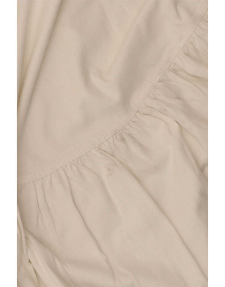 Zara Damen-Oversize-Blusenoberteil, UK-Größe 10, Größe S, weiße Baumwolle