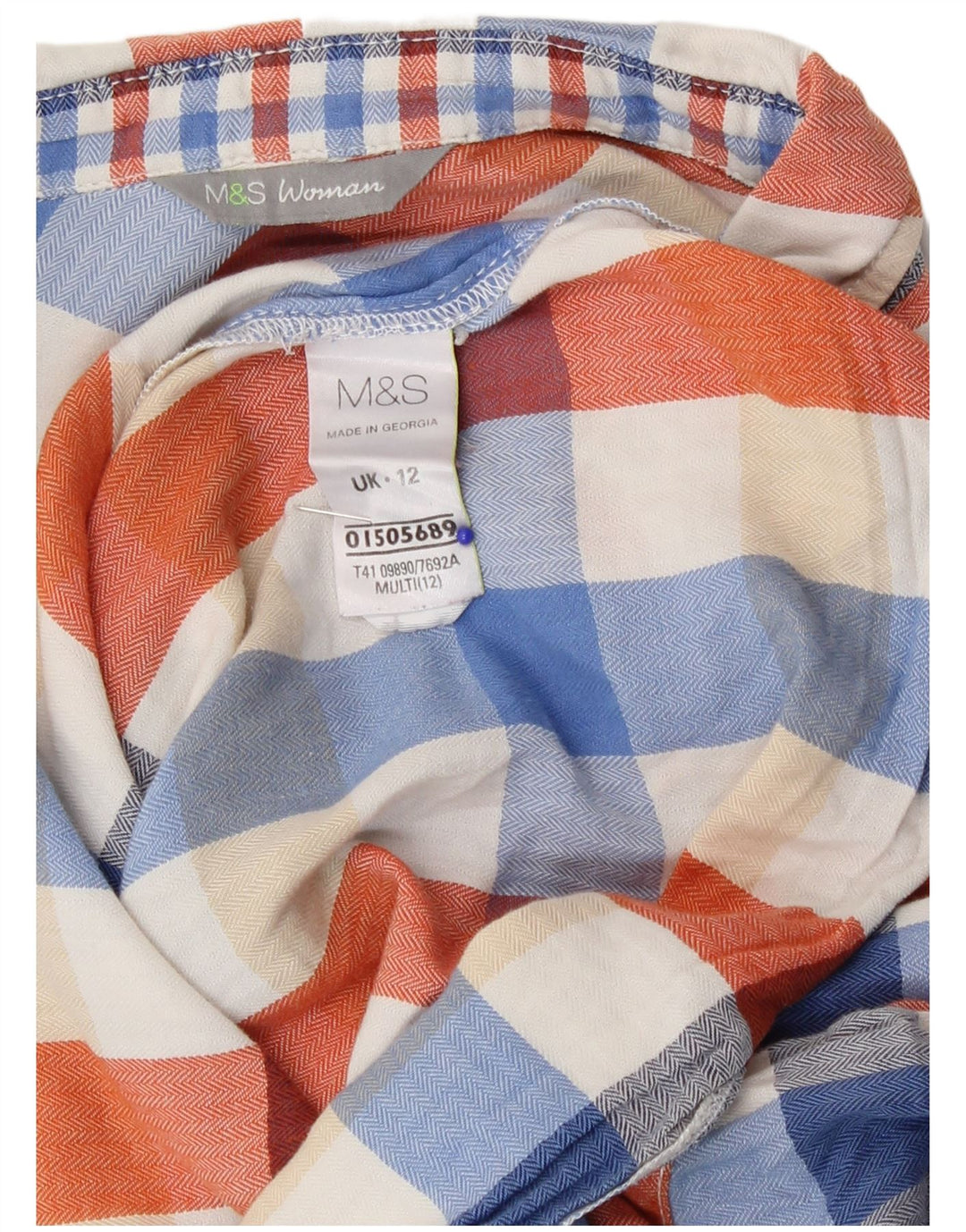 Marks & Spencer Damen Flanellhemd UK 12 Medium Mehrfarbig kariert