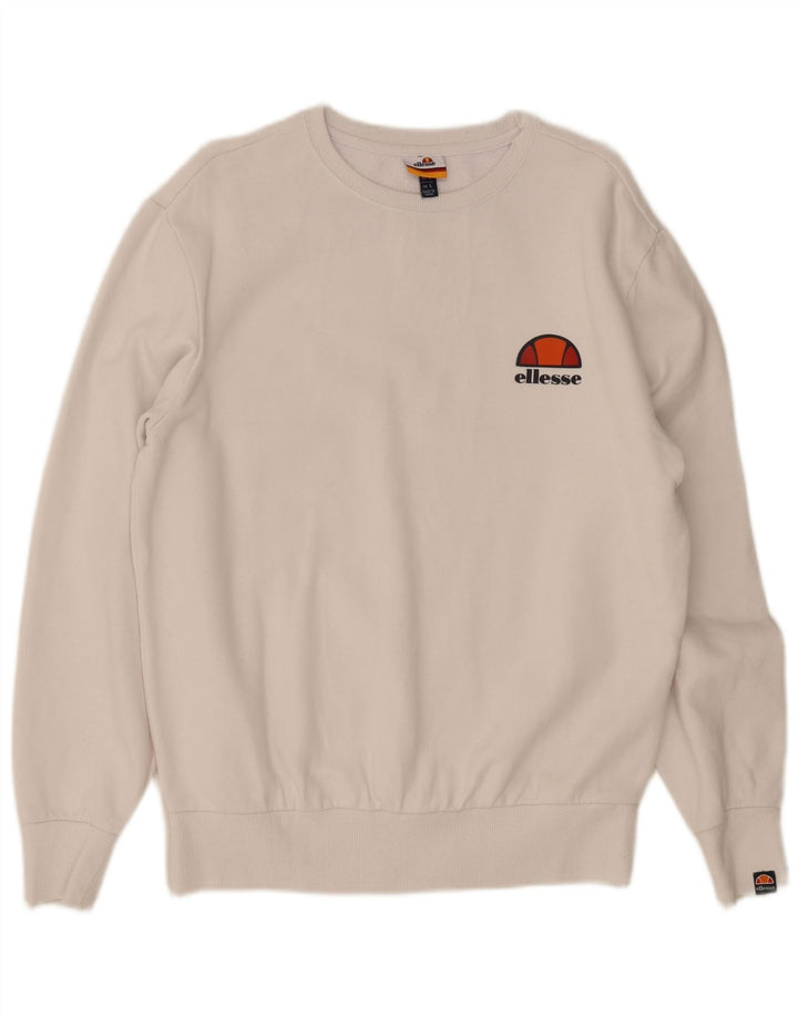 Ellesse Herren-Sweatshirt-Pullover, groß, weiße Baumwolle