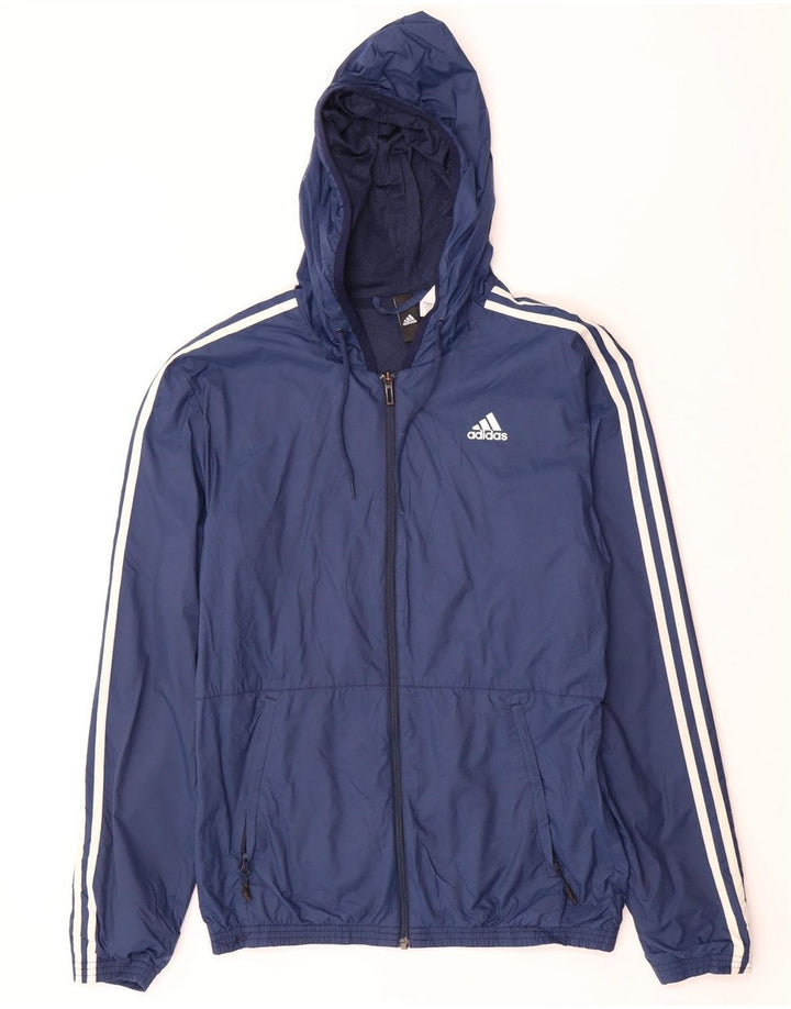 ADIDAS Herren-Trainingsanzug mit Kapuze, Top-Jacke, UK 36, Größe S, Marineblau, Polyester