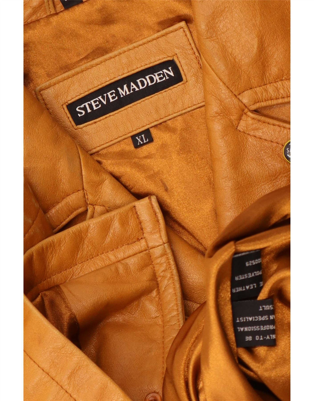 Steve Madden Herren Lederjacke UK 42 XL Beige Leder
