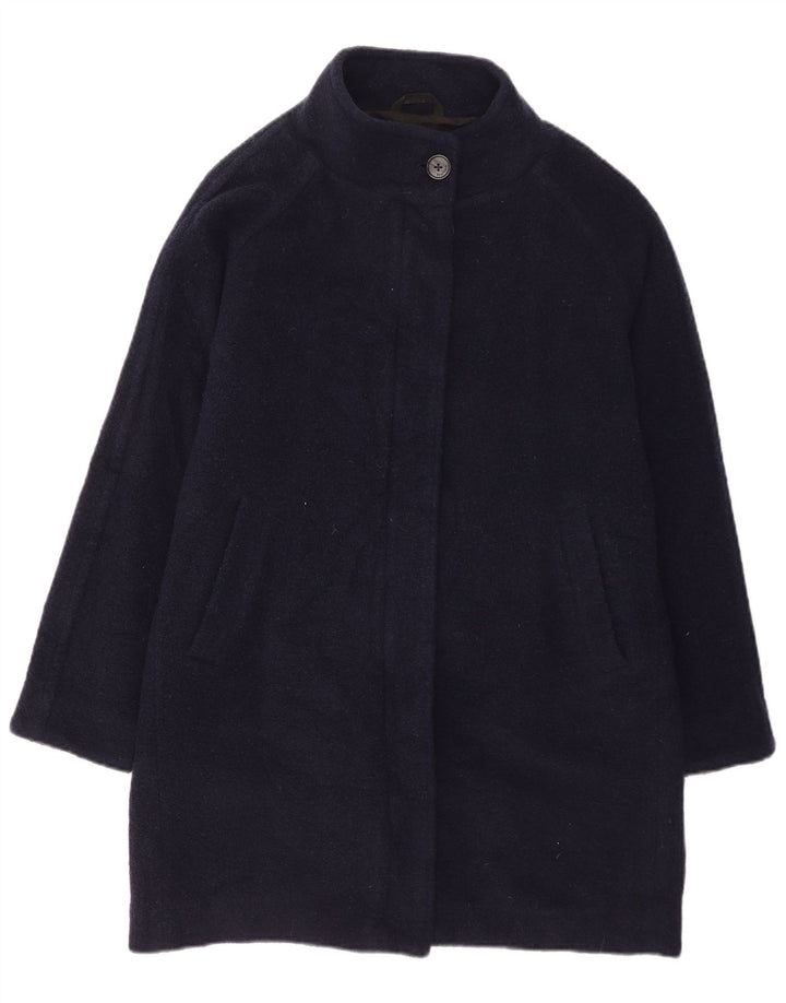 Rohan Womens Loose Fit Overcoat UK 14 Large Marineblaue Wolle
