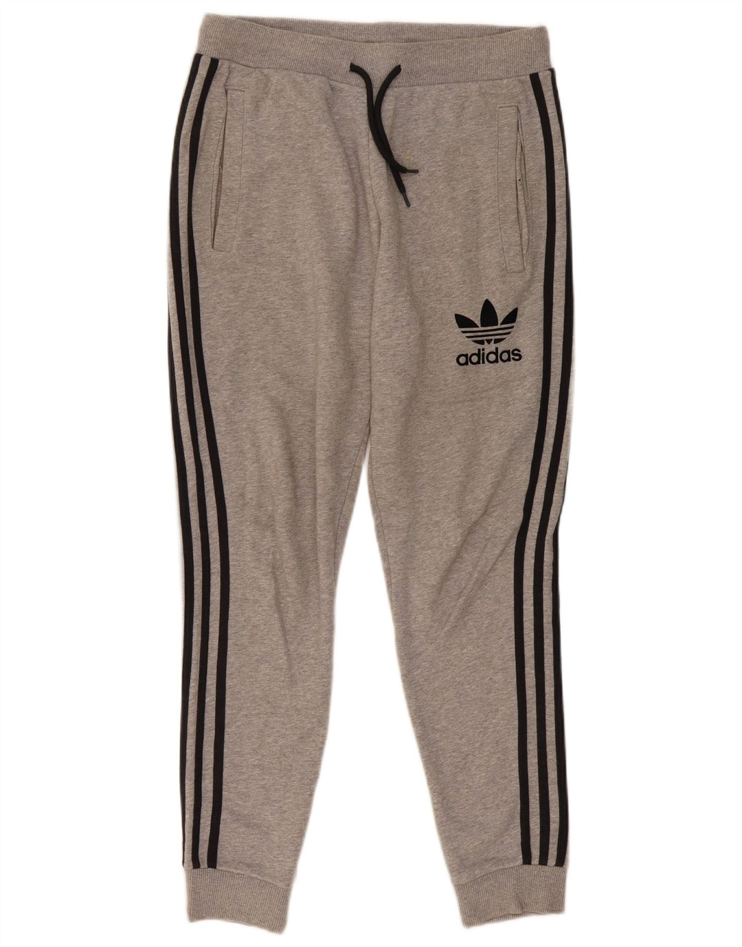 Adidas Herren-Trainingshose, Jogginghose, mittelgrau gefleckte Baumwolle