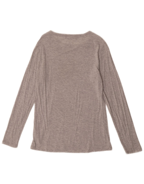 Marks & Spencer Damen Top Langarm UK 14 Mittelgrau Modal