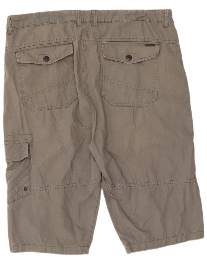 Pierre Cardin Herren-Cargoshorts mit normaler Passform, XL, W38, graue Baumwolle