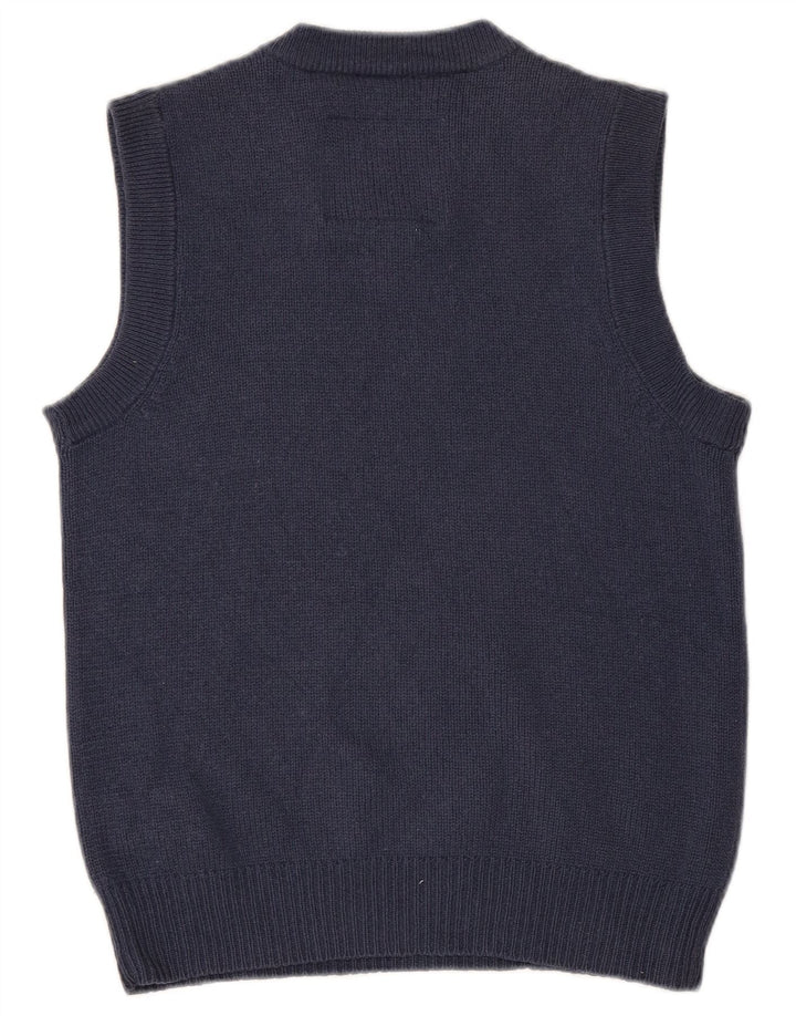 JACK WILLS Herren Weste Tank Top Small Marineblau Wolle