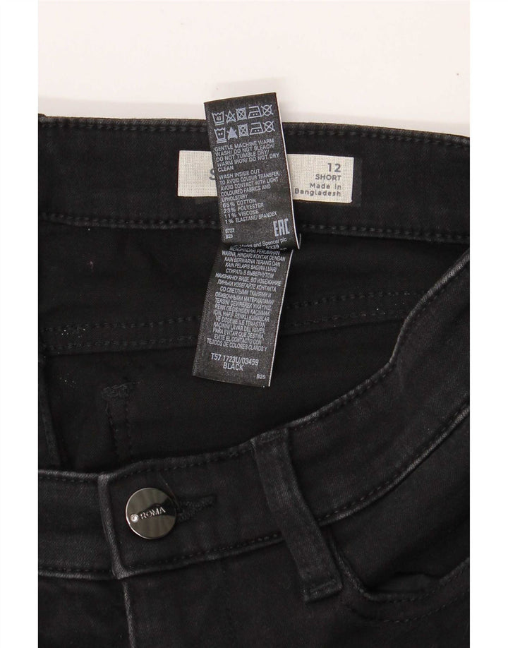 Marks & Spencer Damen kurze gerade Jeans UK 12 Medium W28 L29 Schwarz