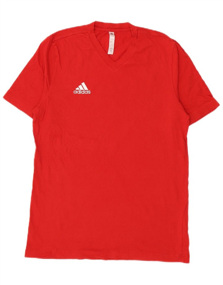 Adidas Herren T-Shirt Top Mittelrote Baumwolle