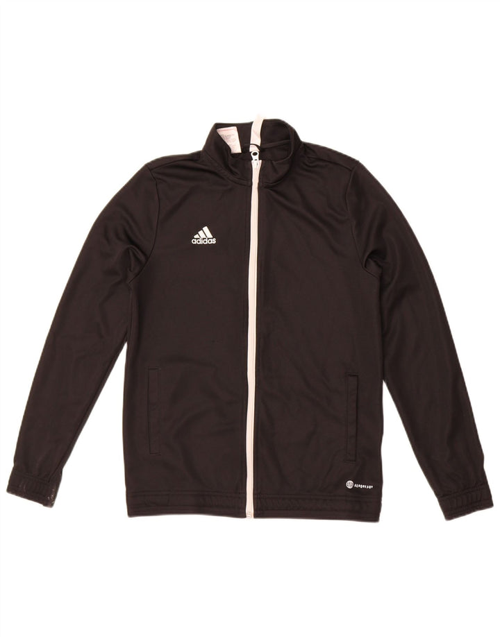 Adidas Mädchen Aeroready Trainingsanzug Top Jacke 13-14 Jahre Schwarz Polyester