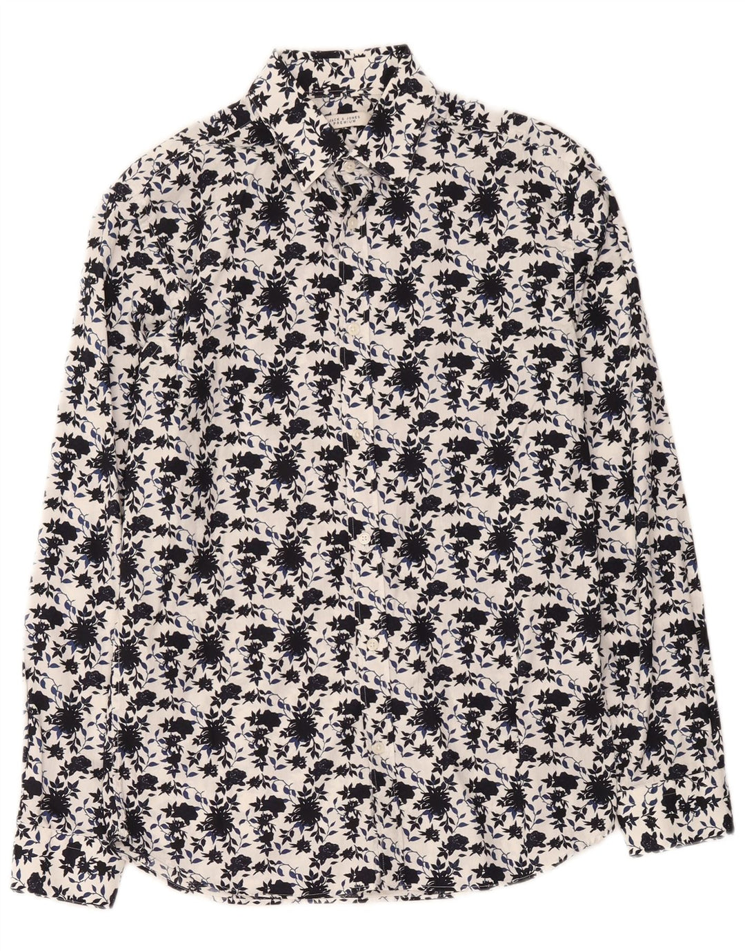Jack & Jones Herrenhemd aus mittelweißer, geblümter Baumwolle
