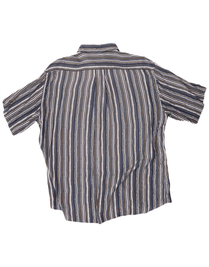 Tipo' S Herren Kurzarmhemd 2XL Marineblau Nadelstreifen