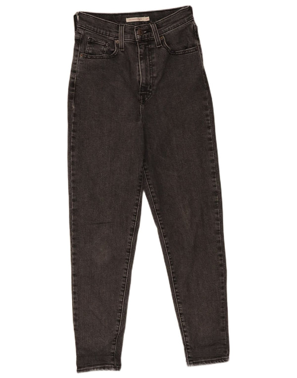 Levi's Damen High Waist Tapered Jeans W24 L27 Graue Baumwolle