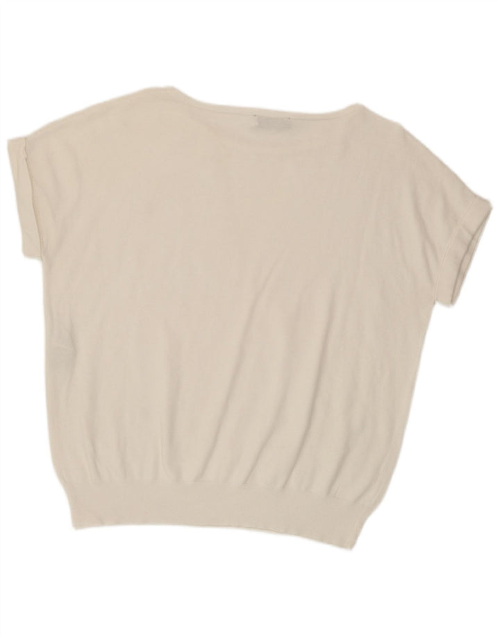 MINT VELVET Damen-Blusenoberteil mit lockerer Passform, UK-Größe 12, Mittelweiß, Polyamid