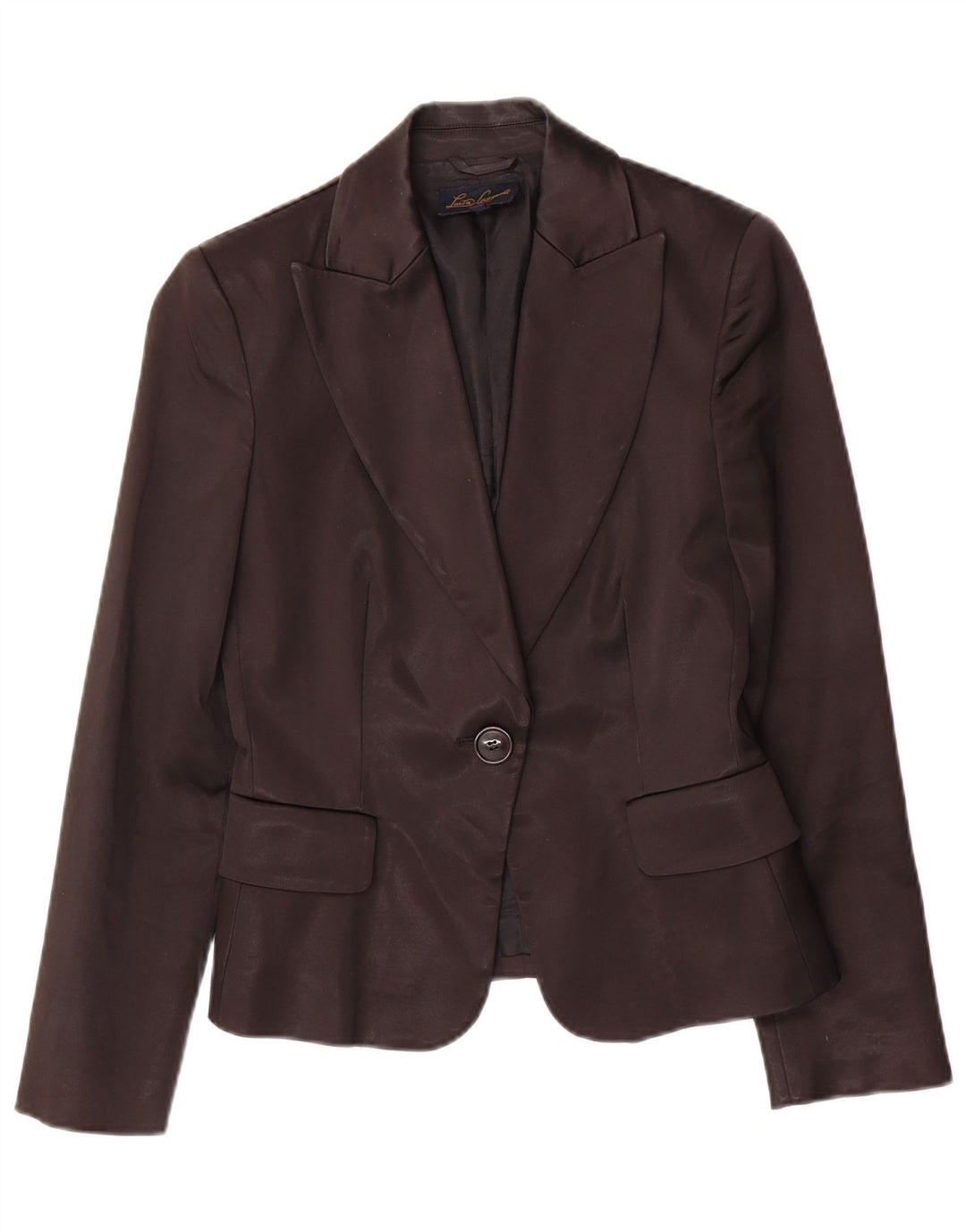Luisa Spagnoli Damen 1-Knopf-Blazerjacke IT 42 Mittelschwarzes Acetat
