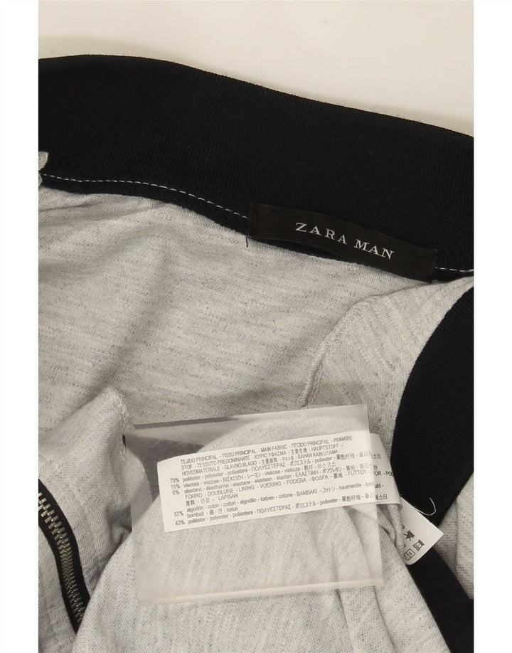 Zara Herren-Trainingsanzug-Oberteil, Jacke, klein, grau geflecktes Polyester