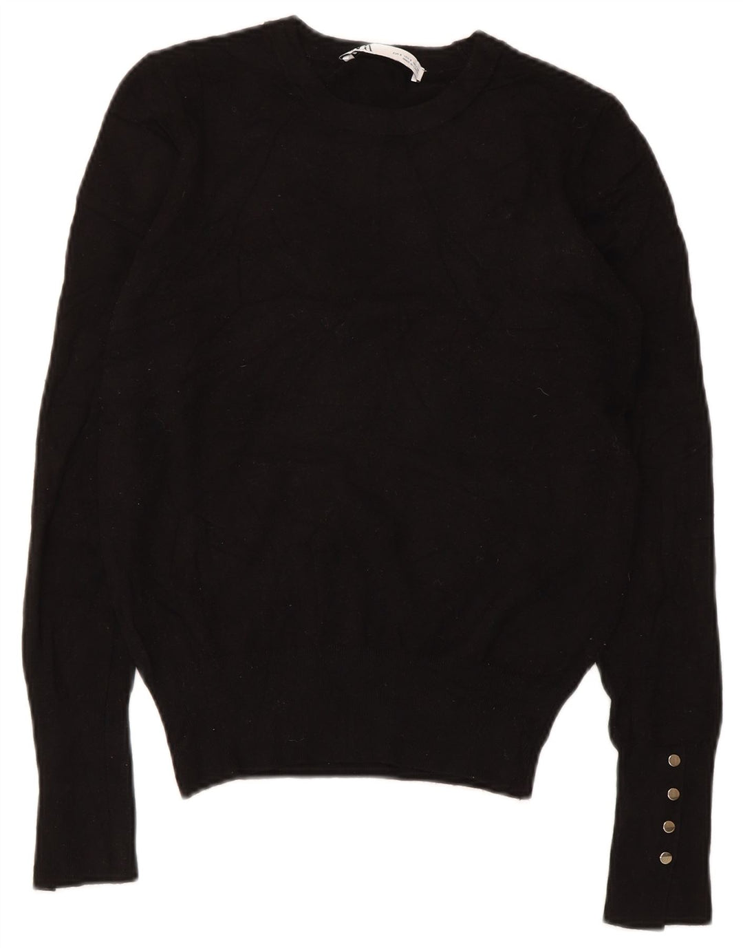Zara Damen-Pullover mit Rundhalsausschnitt, Gr. 10, Größe S, Schwarz