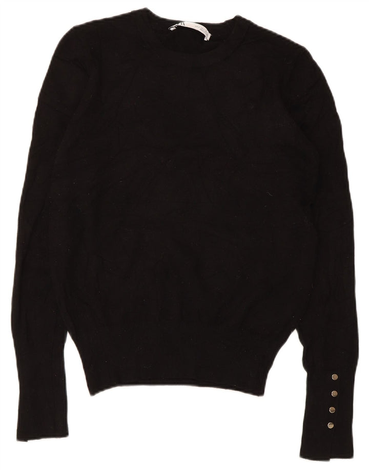 Zara Damen-Pullover mit Rundhalsausschnitt, Gr. 10, Größe S, Schwarz