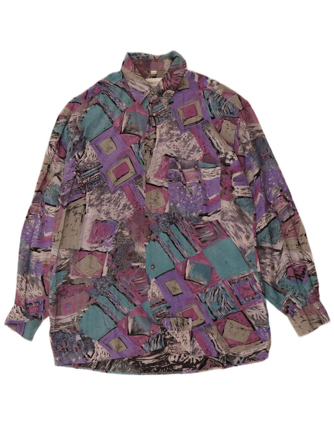 DORNBUSCH Herrenhemd Größe 39/40 Medium Mehrfarbig Patchwork Viskose